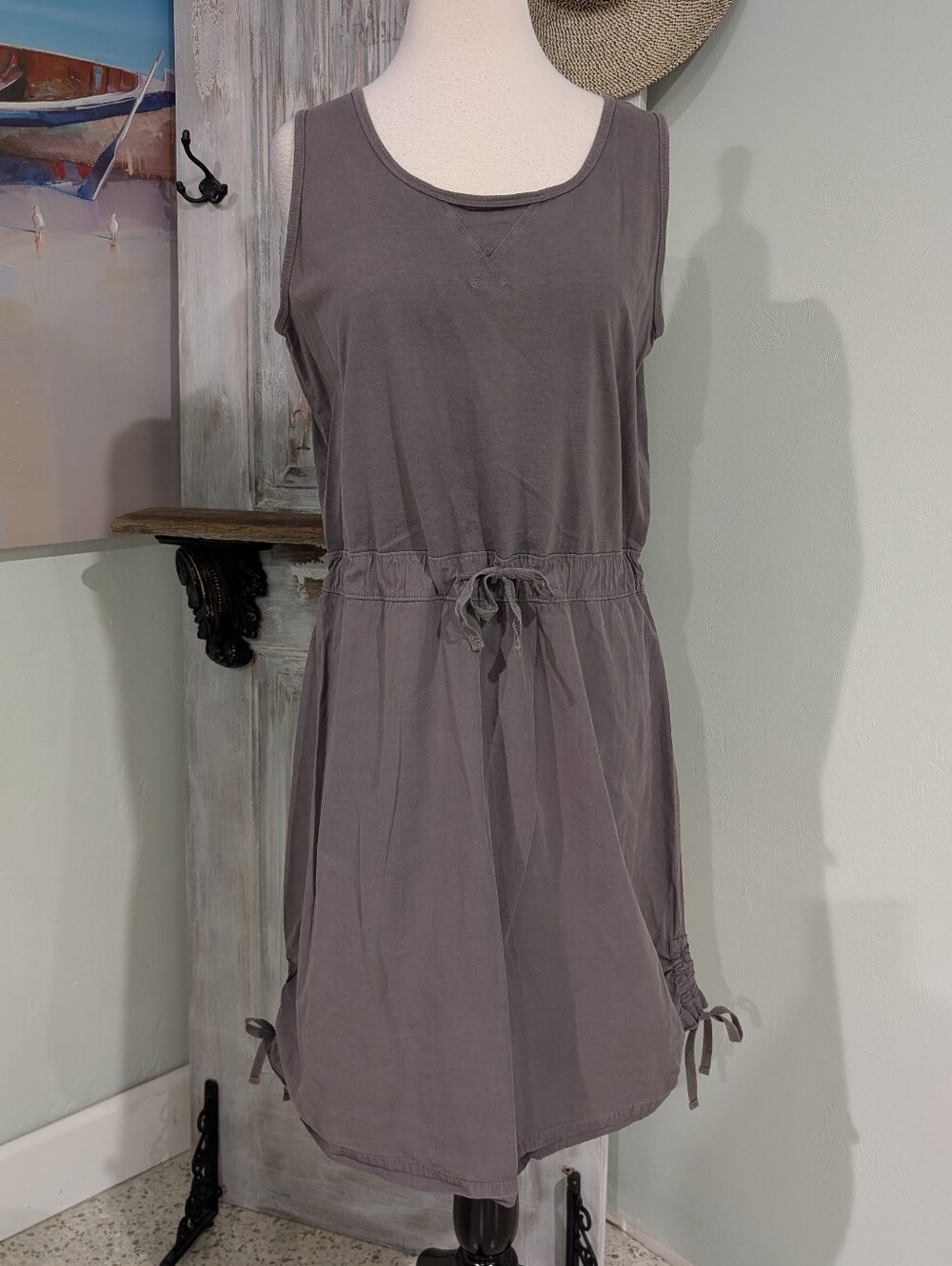 Woolrich Scoop Neck Tank Dress- Slate Gray